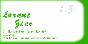 lorant zier business card